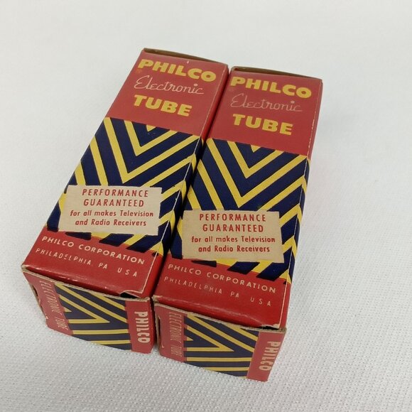 Mid Century Electronic Tube With Box Set Of 2 Philco Model 8EB8 NOS NIB 1950s - Picture 9 of 9